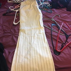 White pin strip dress pants. Flair bottom